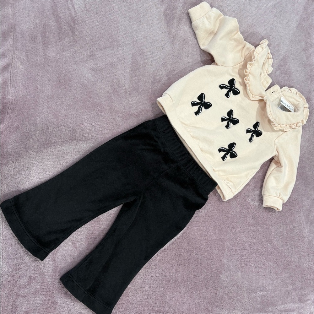 Nicole Miller Cream and Black Kids Matching Set